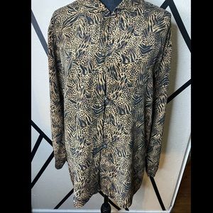 Stunt Vintage Silk Long Sleeve Button Up